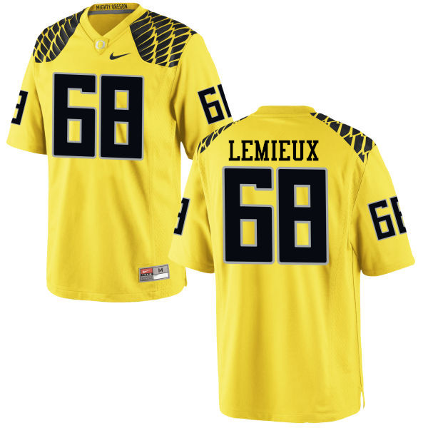 Men #68 Shane Lemieux Oregon Ducks College Football Jerseys-Yellow - Click Image to Close